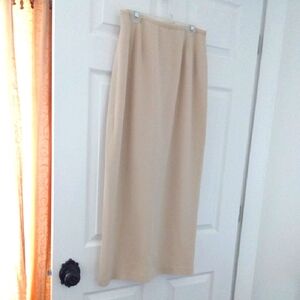 Simon Chang Women's Silk Champagne Column Skirt Silk Lining Size 6